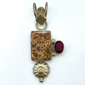 Semiprecious Earthy Stone | Garnet | Sterling Silver | Handmade